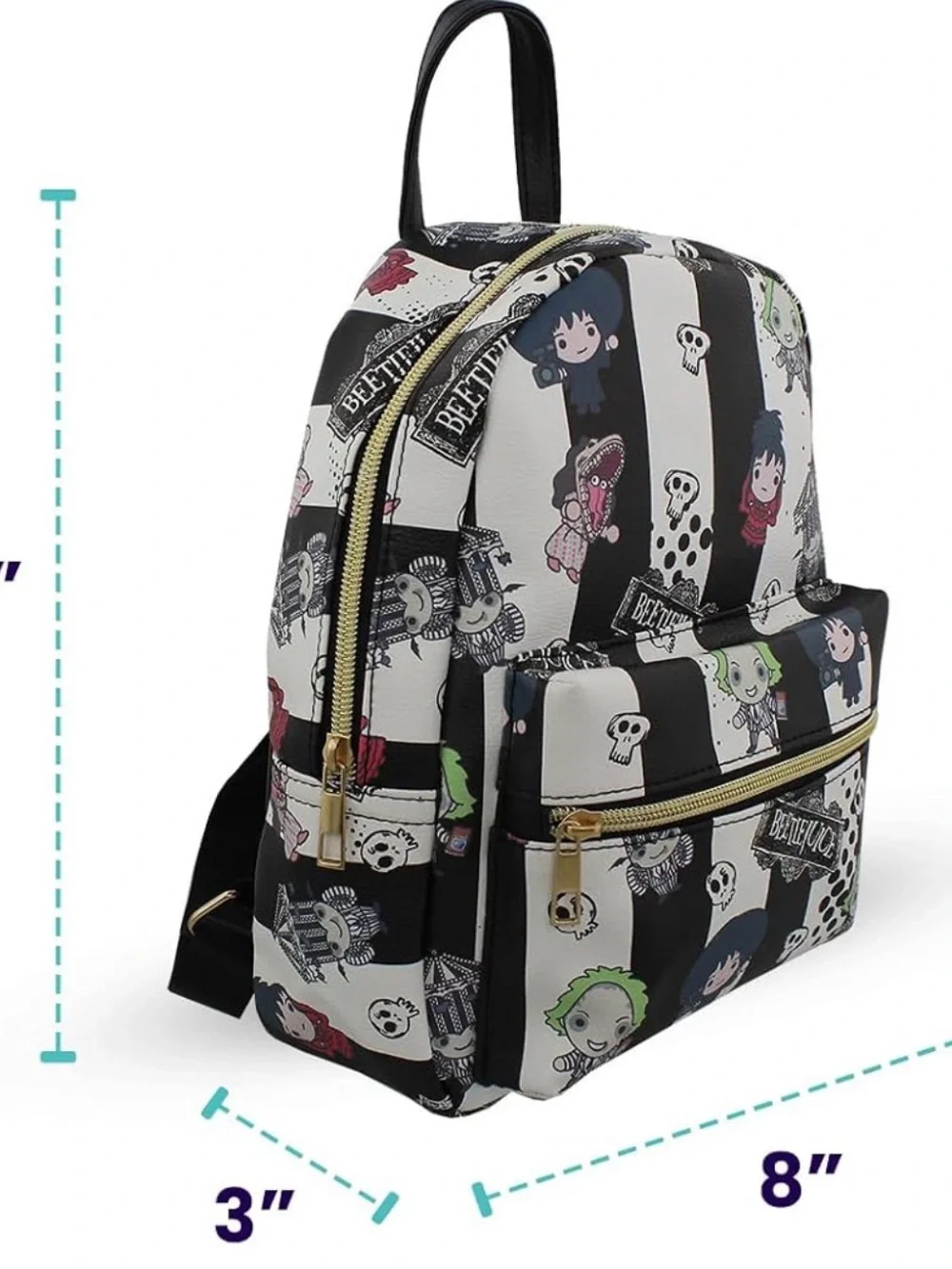 Beetlejuice Mini PU Leather Backpack Purse